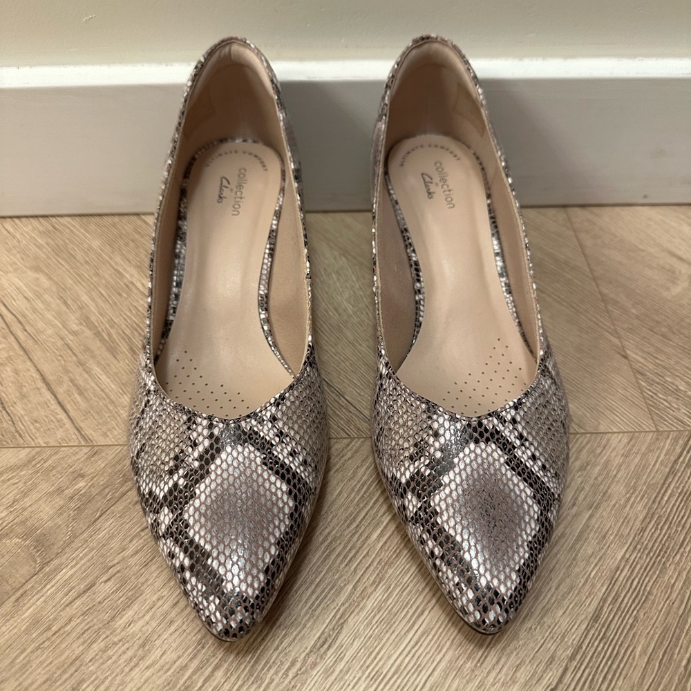 Collection by Clarks- Women’s Snakeskin Heels - Black and Gray